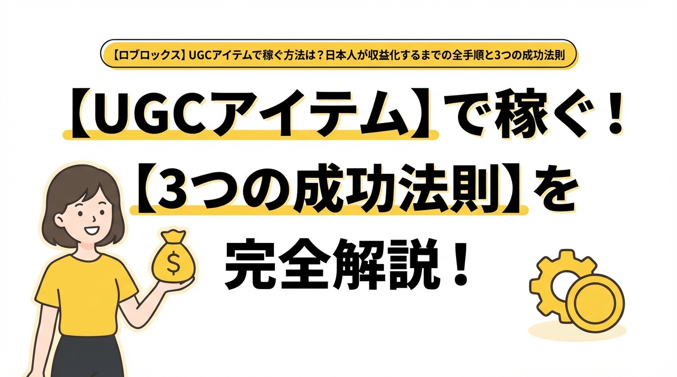 【ロブロックス】UGCアイテムで稼ぐ方法は？日本人が収益化するまでの全手順と3つの成功法則