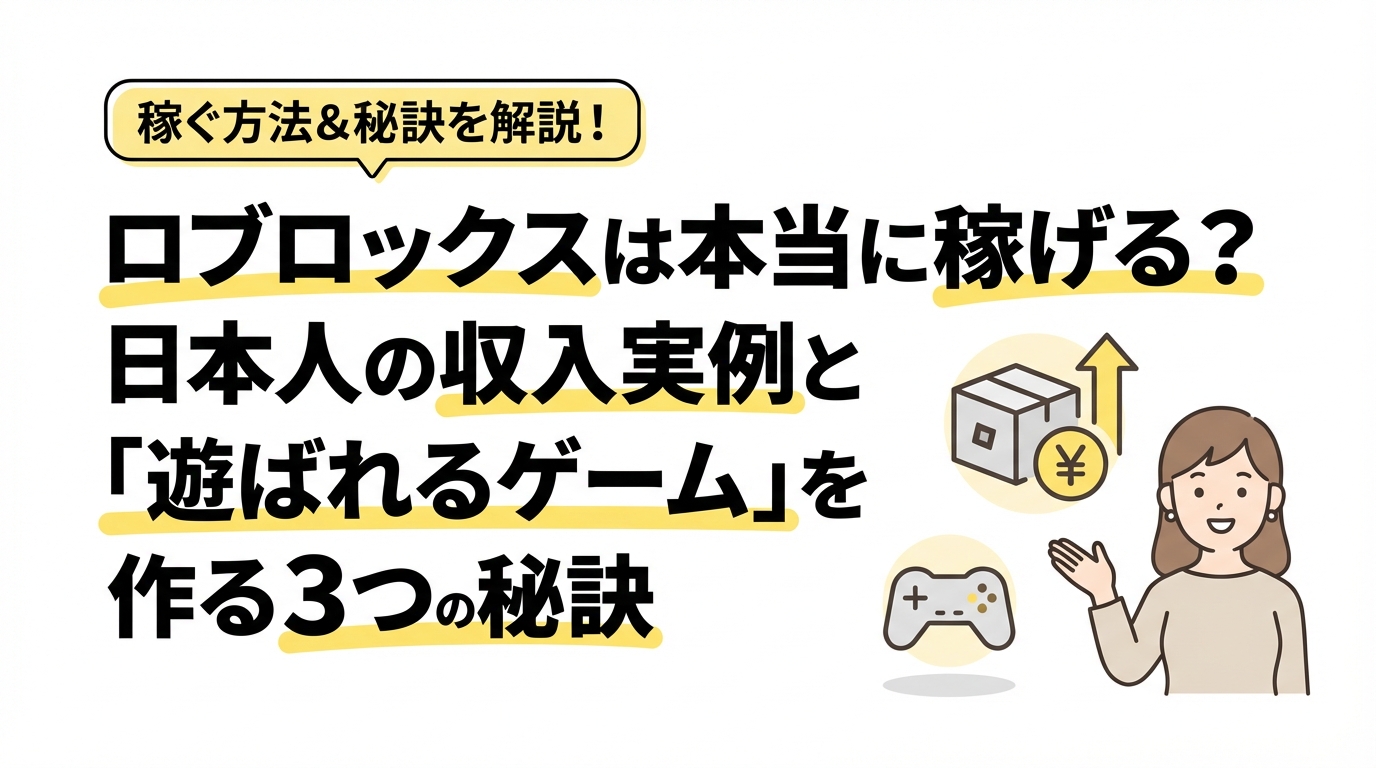 ロブロックスは本当に稼げる？日本人の収入実例と「遊ばれるゲーム」を作る3つの秘訣